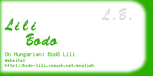 lili bodo business card